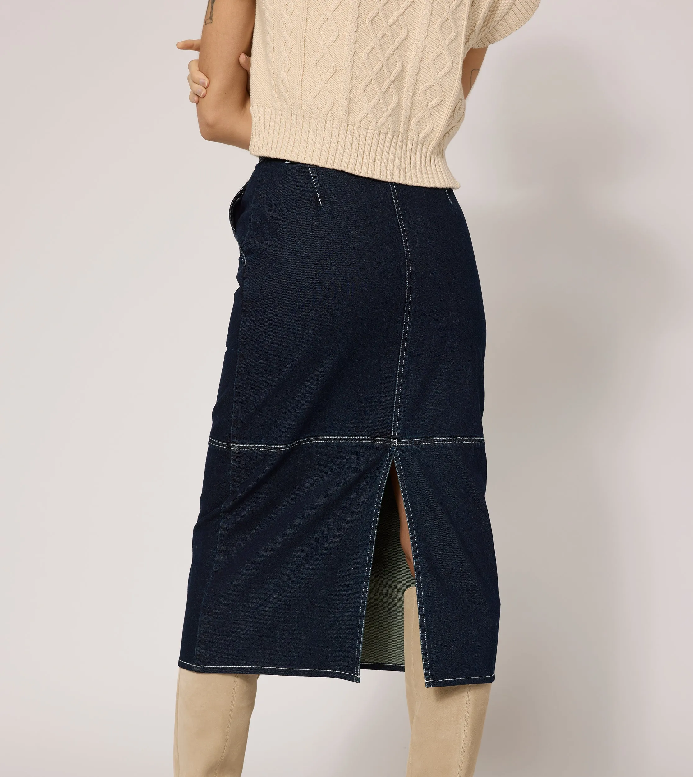 Sue Midi Skirt | Dark Denim