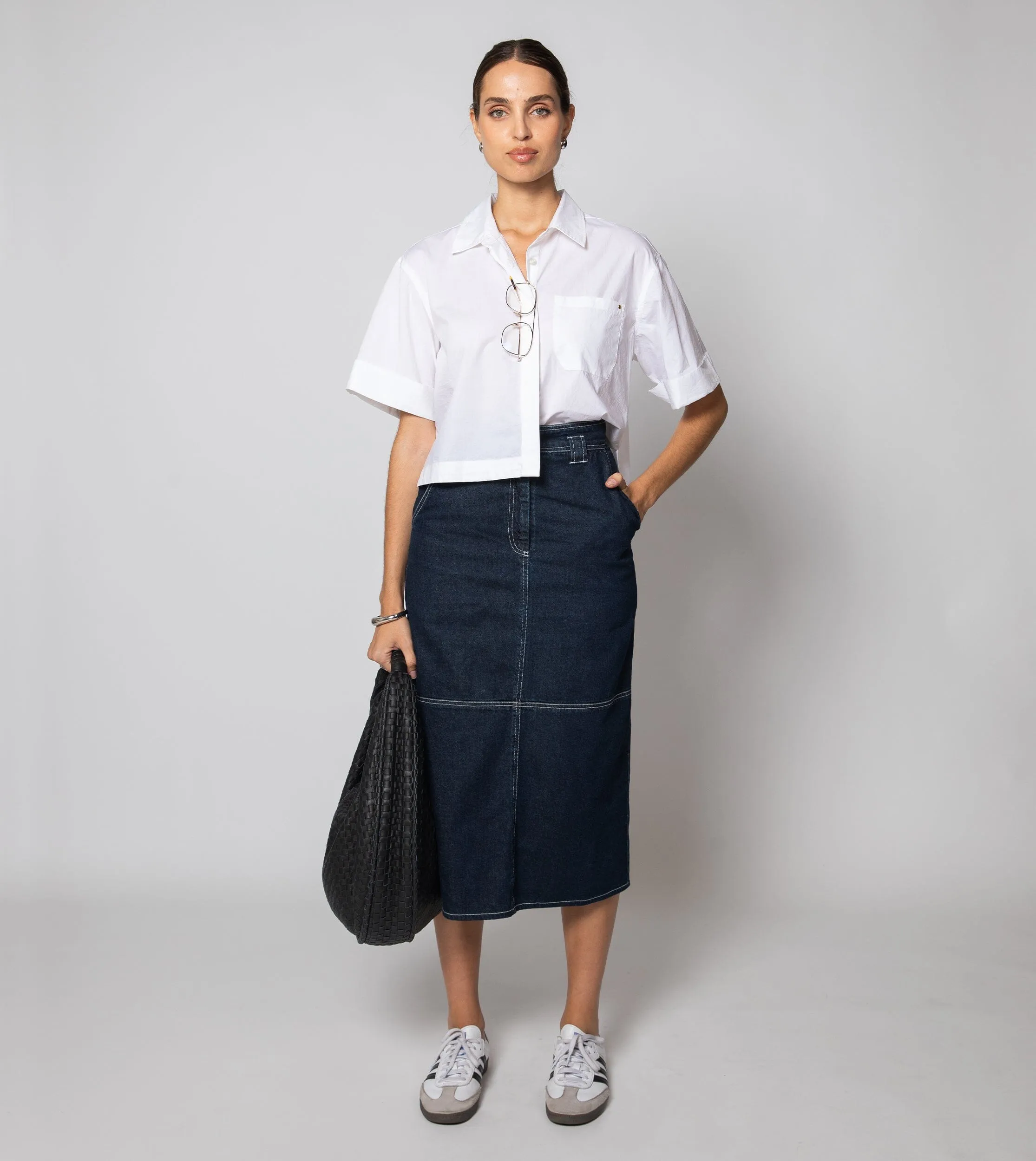 Sue Midi Skirt | Dark Denim