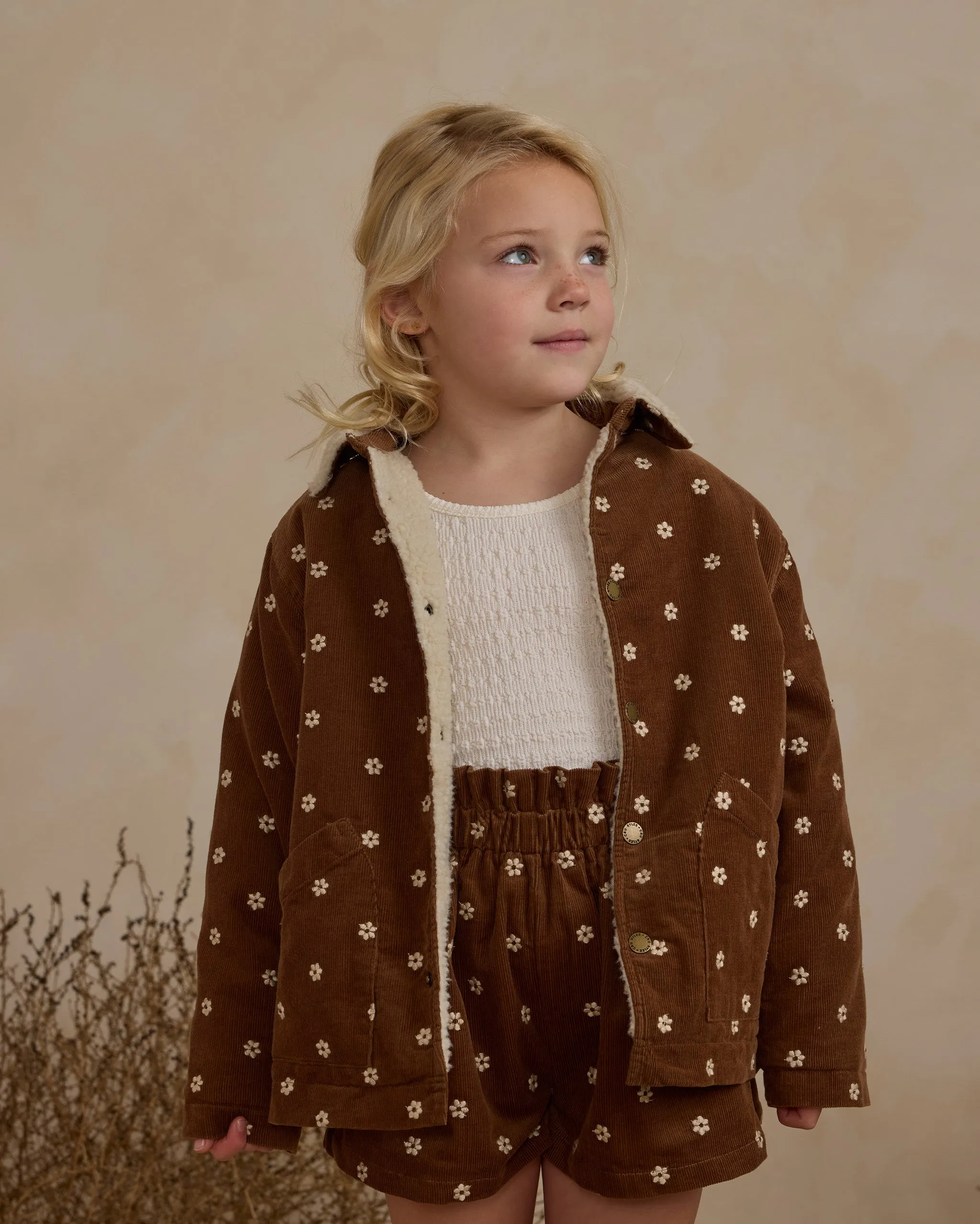 The Long Chore Coat by Rylee   Cru - Floral Embroidery - KIDS