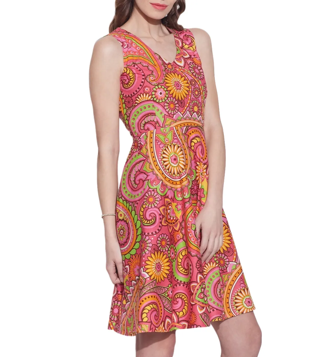 Womens Accessories Cotton Printed Dress,Machine Washable,W-CPD34-1615, Size-34 Inch