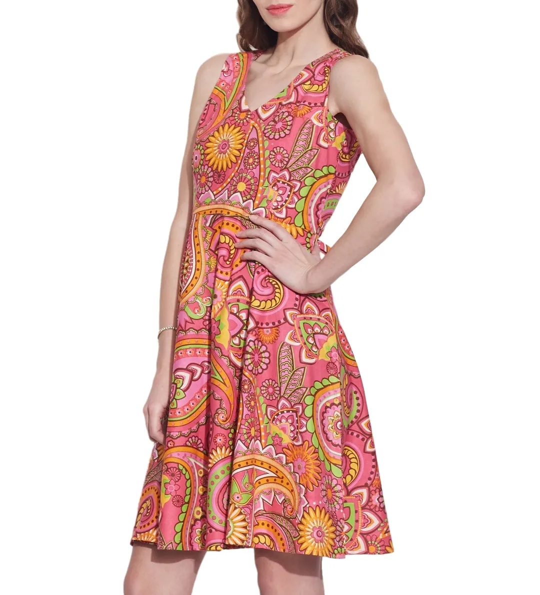 Womens Accessories Cotton Printed Dress,Machine Washable,W-CPD34-1615, Size-34 Inch