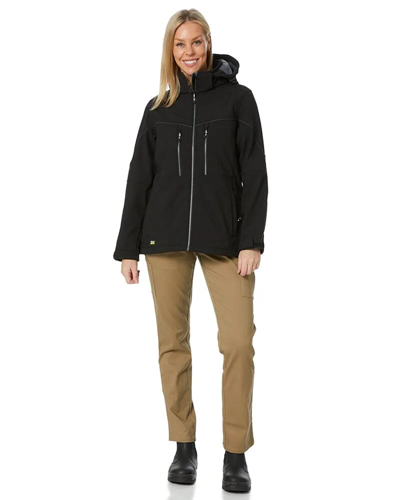 Womens Flex and Move Hooded Soft Shell Jacket - Black