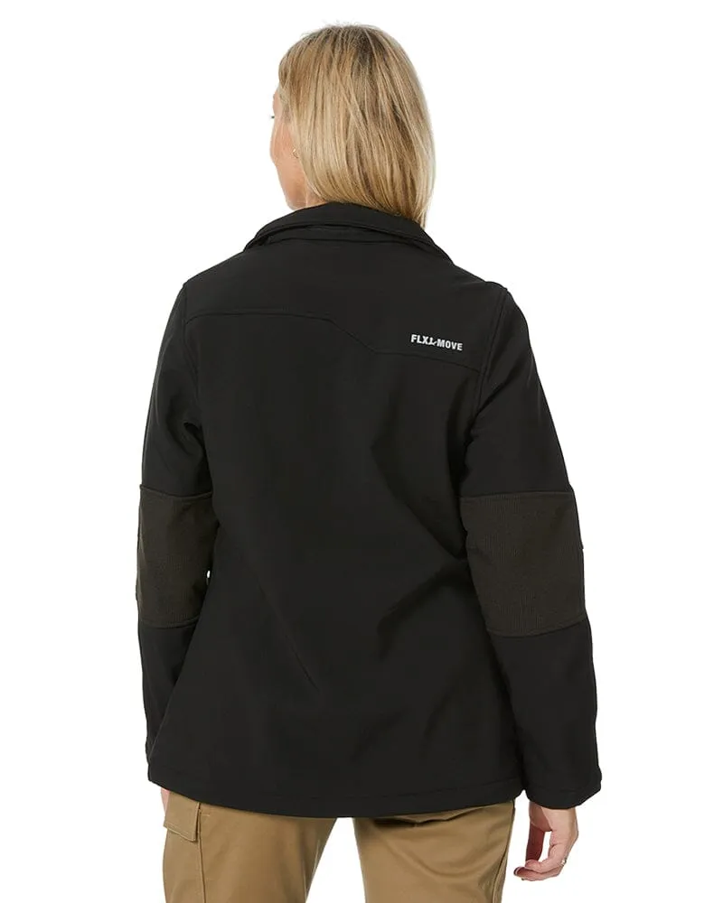 Womens Flex and Move Hooded Soft Shell Jacket - Black